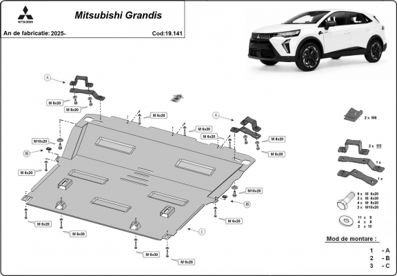 Kryt pod motor Mitsubishi Grandis