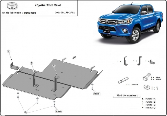 Kryt pod hliník  diferenciál Toyota Hilux Revo
