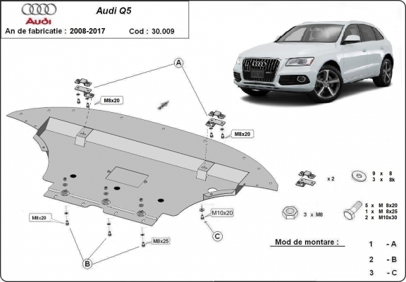 Kryt pod motor Audi Q5