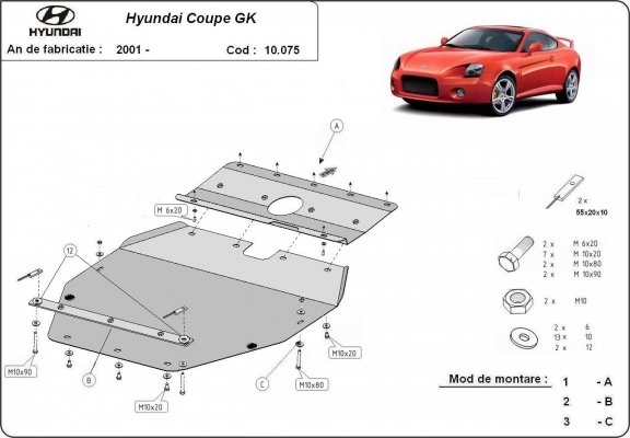 Kryt pod motor Hyundai Coupé Gk