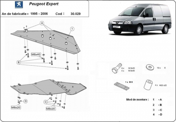 Kryt pod motor Peugeot Expert