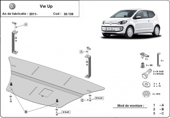 Kryt pod motor VW Up