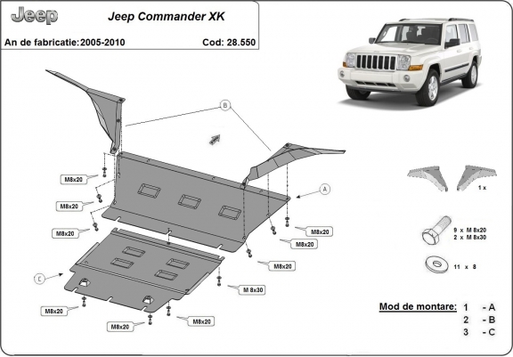 Kryt pod motor Jeep Commander
