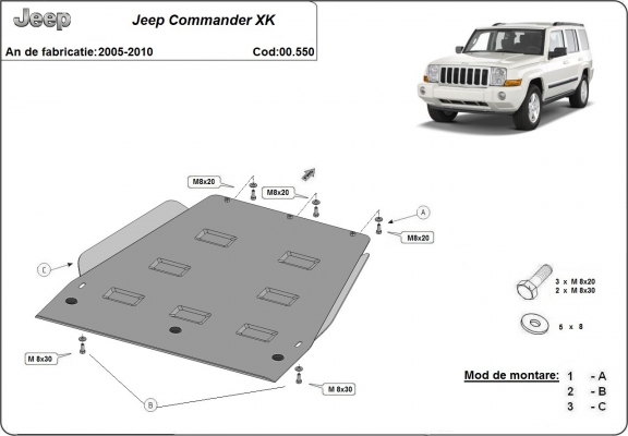 Kryt pod převodovka Jeep Commander - JL