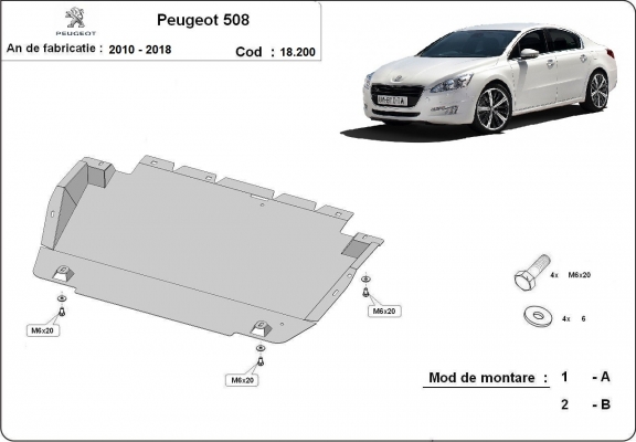 Kryt pod motor Peugeot 508