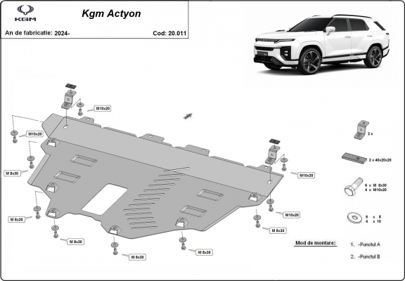 Kryt pod motor KGM Actyon