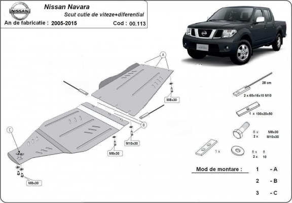 Kryt pod převodovka  Nissan Navara D40