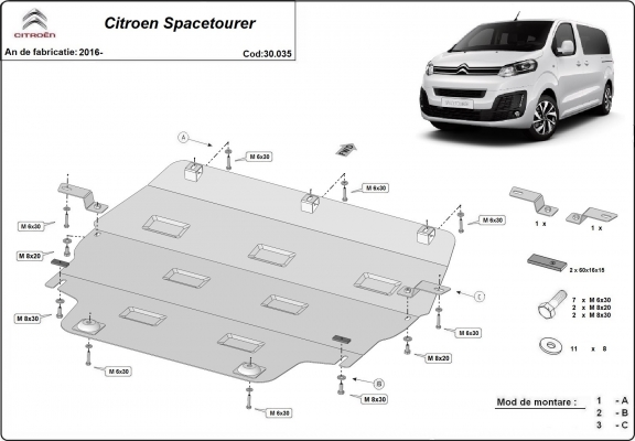 Kryt pod motor Citroen Spacetourer