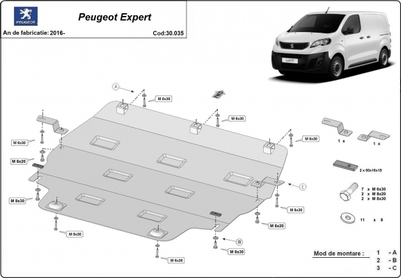 Kryt pod motor Peugeot Expert