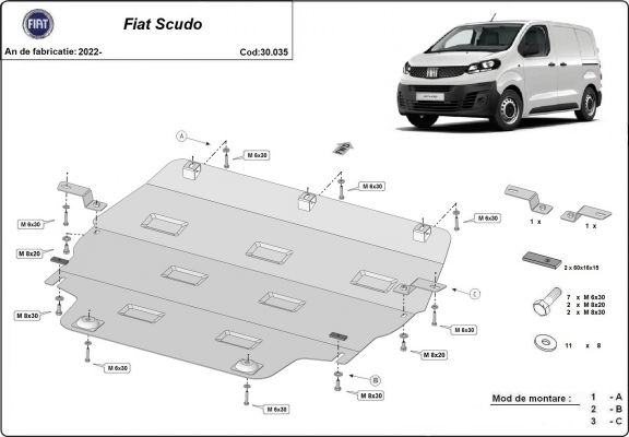 Kryt pod motor Fiat Scudo