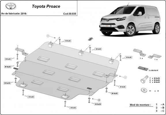 Kryt pod motor Toyota Proace