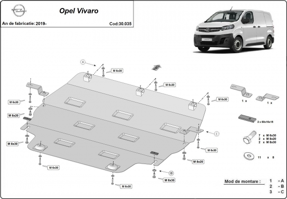 Kryt pod motor Opel Vivaro C 