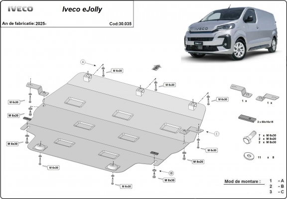 Kryt pod motor Iveco eJolly