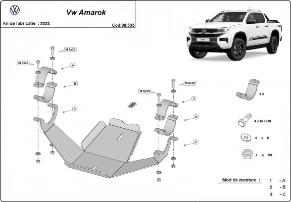 Kryt pod diferenciál Volkswagen Amarok