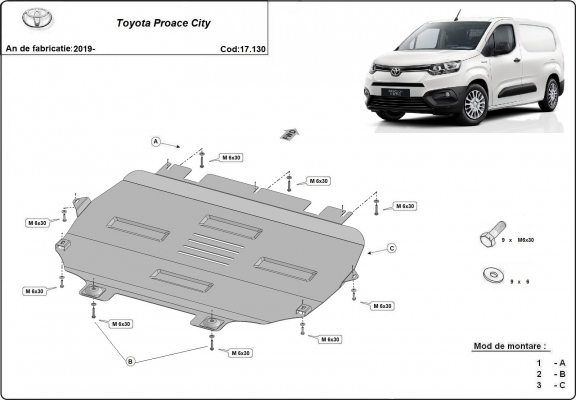 Kryt pod motor Toyota Proace City