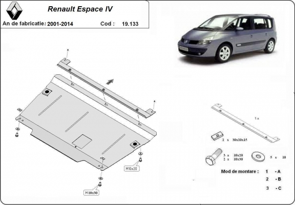 Kryt pod motor Renault Espace 4