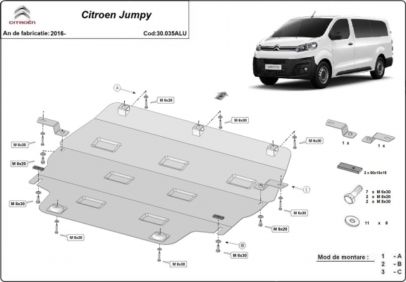 Hliníkový kryt pod motor Citroen Jumpy