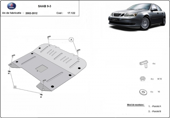 Kryt pod motor Saab 9-3