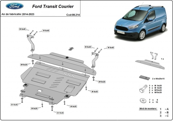 Kryt pod motor Ford Transit Courier