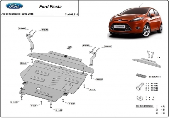 Kryt pod motor Ford Fiesta
