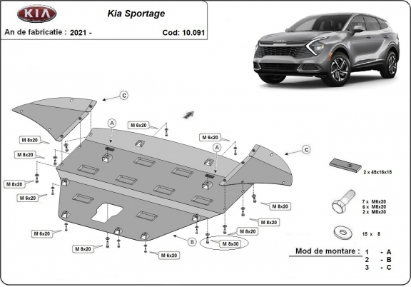 Kryt pod motor Kia Sportage