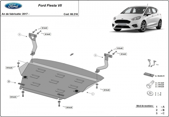 Kryt pod motor Ford Fiesta VII