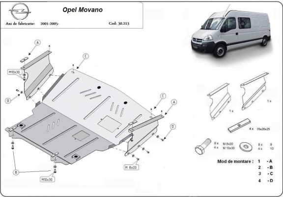 Kryt pod motor Opel Movano A 