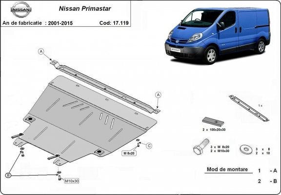 Kryt pod motor Nissan Primastar
