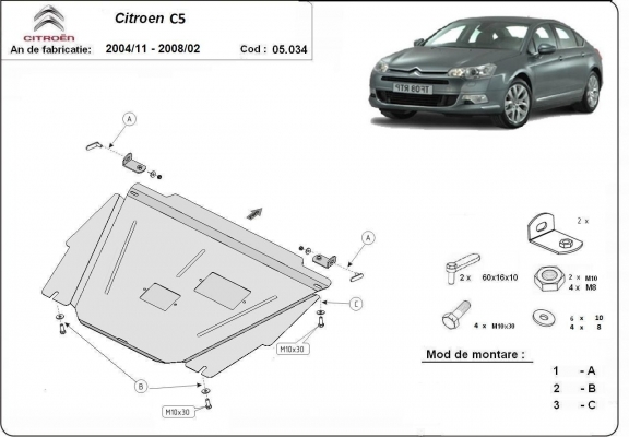 Kryt pod motor Citroen C5