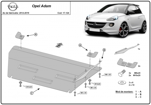 Kryt pod motor Opel Adam
