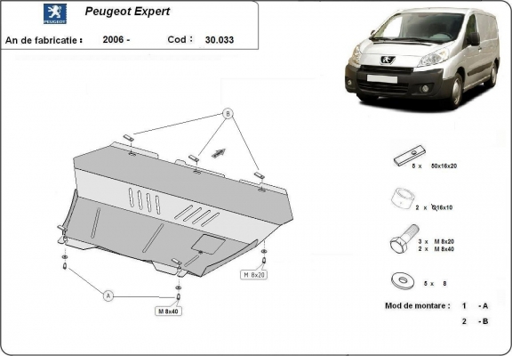 Kryt pod motor Peugeot Expert
