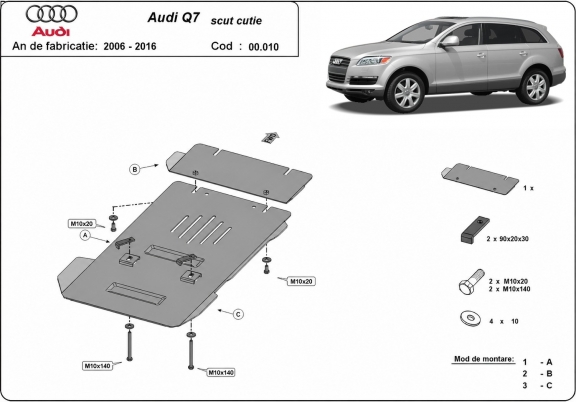 Kryt pod převodovka Audi Q7