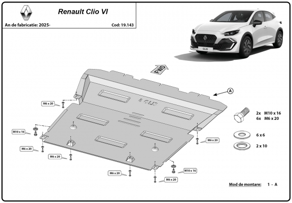 Kryt pod motor Renault Clio 6