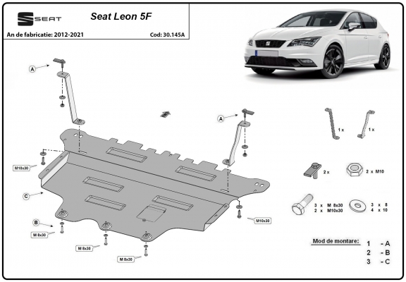 Kryt pod motor Seat Leon Mk3