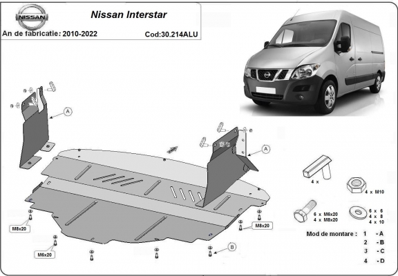 Hliníkový kryt pod motor Nissan Interstar