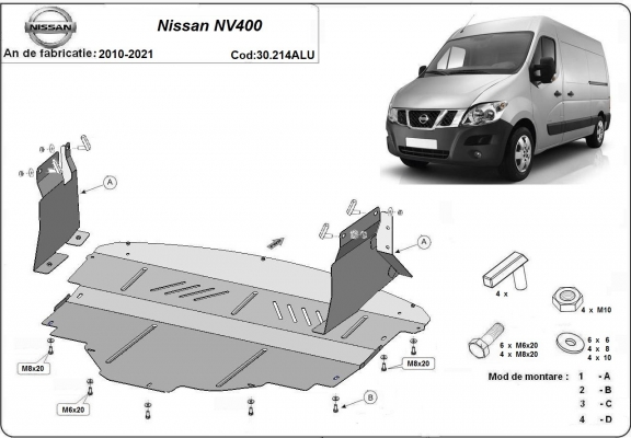 Hliníkový kryt pod motor Nissan NV400