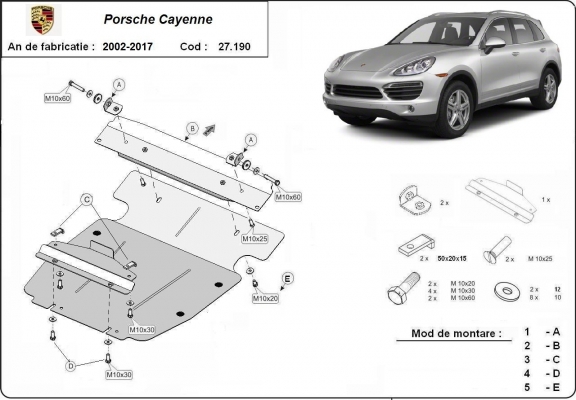 Kryt pod motor Porsche Cayenne