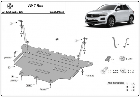 Hliníkový kryt pod motor Volkswagen T-Roc