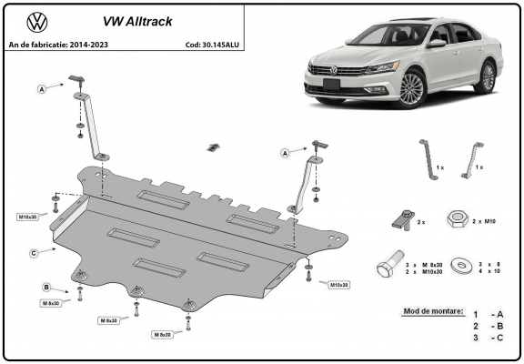 Hliníkový kryt pod motor VW Passat Alltrack 