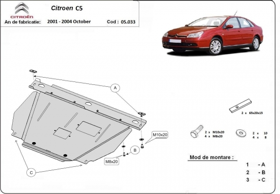Kryt pod motor Citroen C5