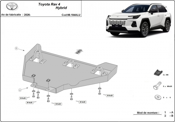 Hliníkový kryt pod diferenciál Toyota Rav4