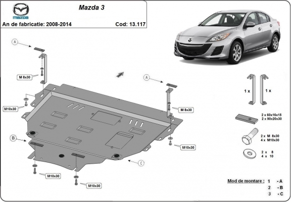 Kryt pod motor Mazda 3