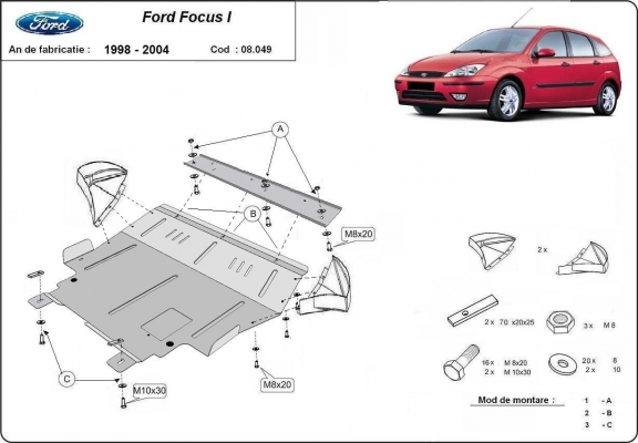 Kryt pod motor Ford Focus 1