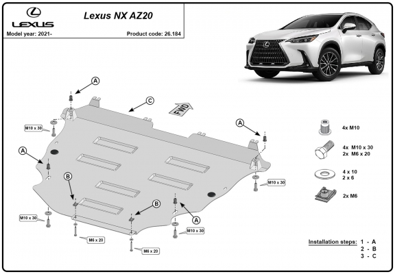 Kryt pod motor Lexus NX AZ20