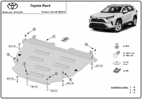 Kryt pod motor hliník Toyota RAV4
