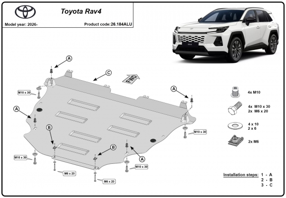 Kryt pod motor hliník Toyota RAV4