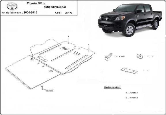 Kryt pod diferenciál Toyota Hilux