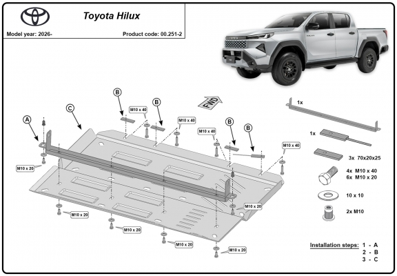 Kryt pod diferenciál Toyota Hilux