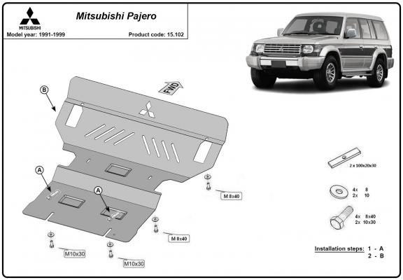 Kryt pod motor Mitsubishi Pajero 2 