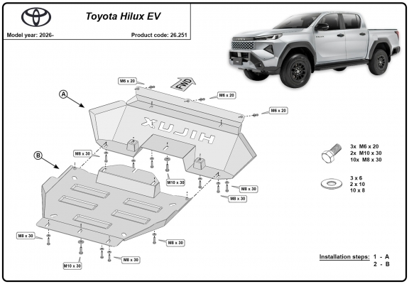 Kryt pod motor Toyota Hilux EV